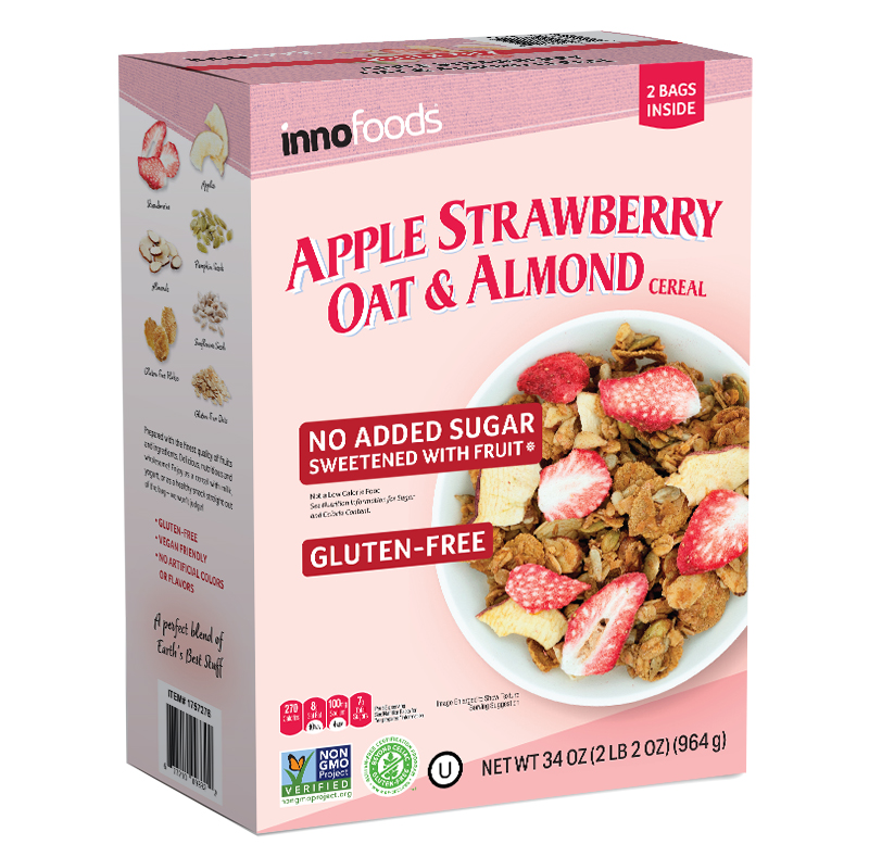 Apple Strawberry Oat and Almond Cereal Front